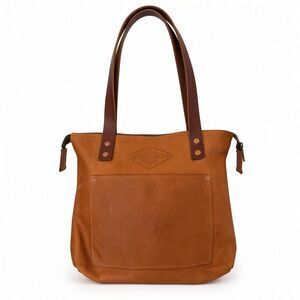 Lifetime Leather Co. Deluxe Lifetime Tote Bag Tan Brown Double Handle Made USA